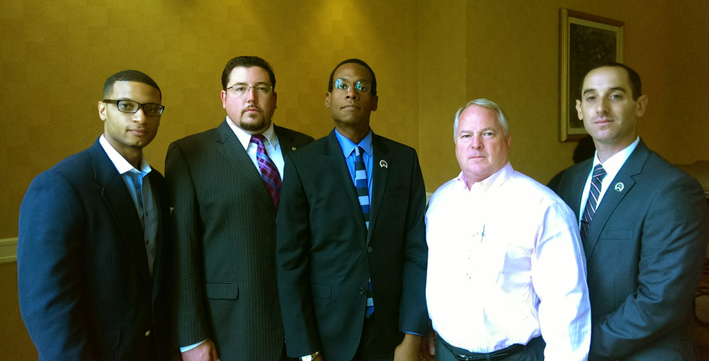 Attached Photo: L-R: Devin James, Founder/CEO of the Devin James Group; Ferguson Mayor Knowles, NACOLE VP, Brian Corr; Ferguson Police Chief Tom Jackson; and NACOLE President, Brian Buchner. Photocredit: Devin James Group